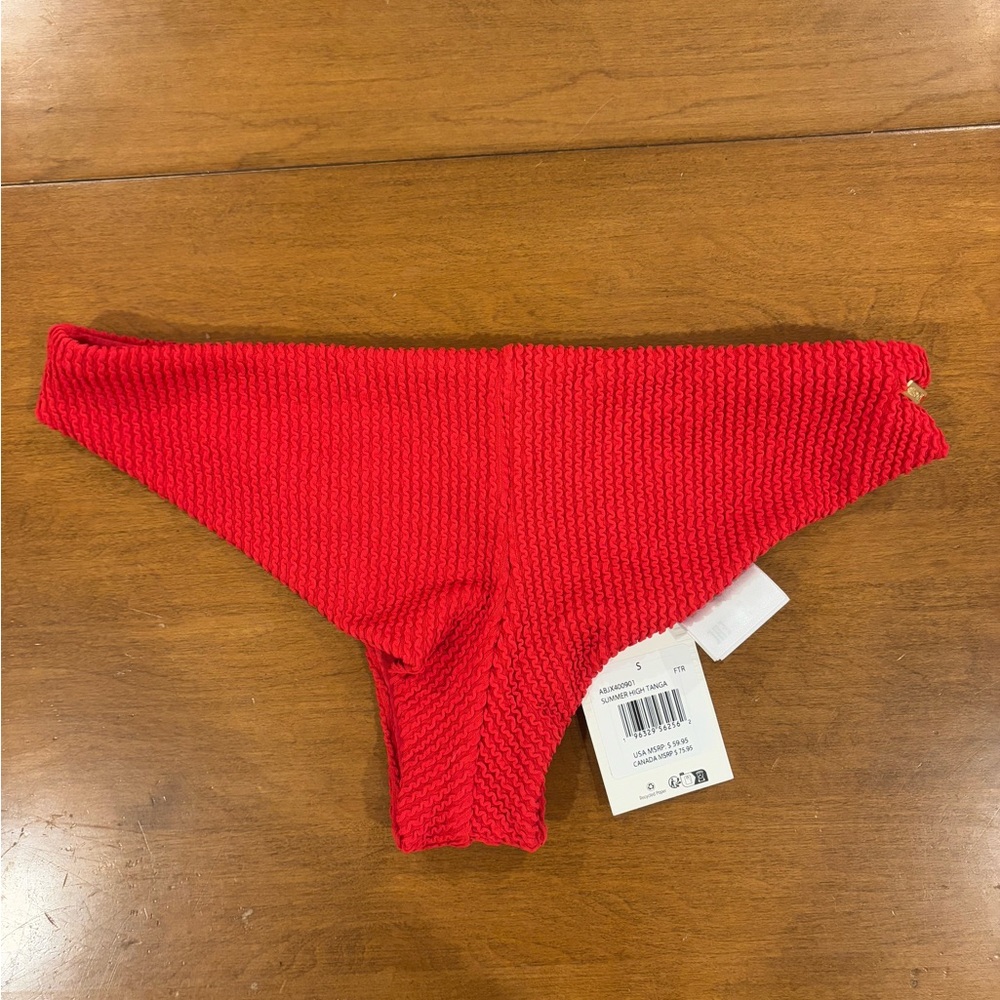 Billabong Red Ribbed Bikini Bottom - Picture 5 of 8